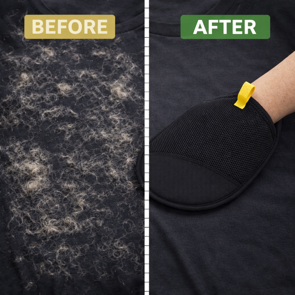 Pet hair cleaning gloves